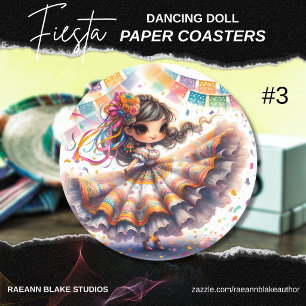 Fiesta Dancing Doll (#3) Untersetzer aus Papier Se