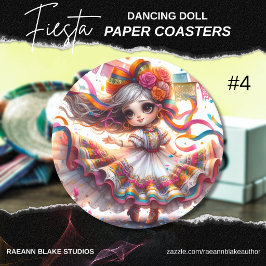 Fiesta Dancing Doll (#4) Untersetzer aus Papier Se