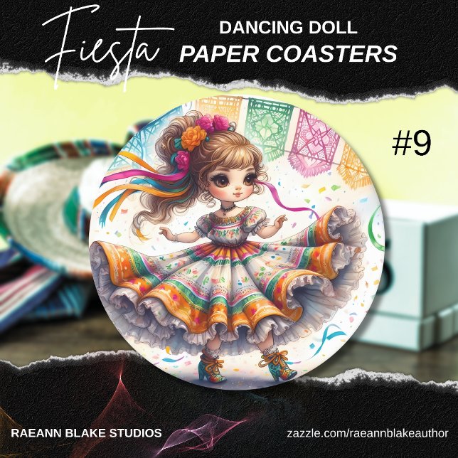 Fiesta Dancing Doll (#9) Paper Coaster Sets Runder Pappuntersetzer (Von Creator hochgeladen)
