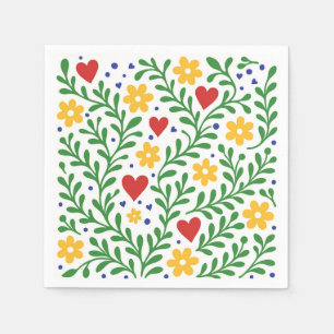 Fiesta de Amor Bold farbenfrohe Blumenhochzeit Serviette