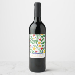 Fiesta de Amor - Farbintensive Blumenhochzeit Weinetikett
