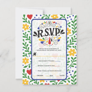 Fiesta de Amor Feste Farbige Florale Hochzeits-RSV Einladung