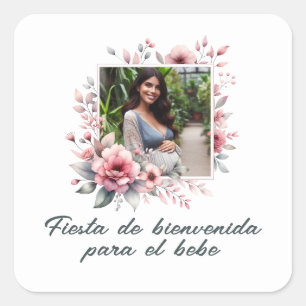 Fiesta de Bienvenida Al Bebé Quadratischer Aufkleber