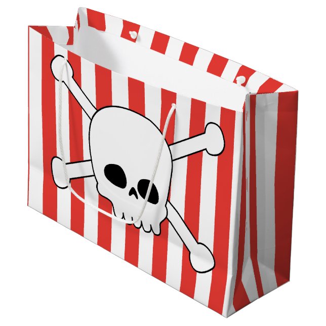 Fiesta de cumpleaños pirata, bolsa con calavera große geschenktüte (Vorderseite Schrägansicht)