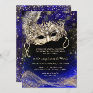 Fiesta de Máscaras 30 Cumpleaños Einladung