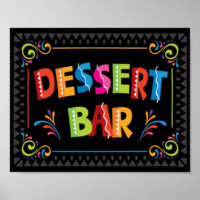 Fiesta DESSERT BAR Party signieren Poster (Vorne)