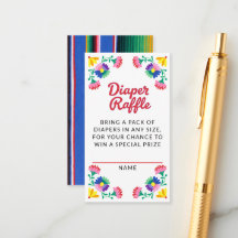 Fiesta Diaper Raffle Card - Floral Mexican Baby Sh