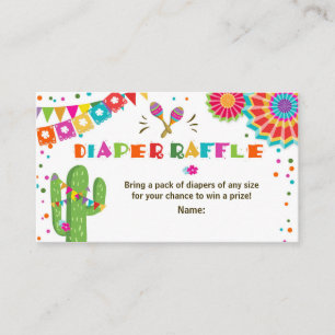 Fiesta Diaper Raffle Card Mexican Cactus Floral Begleitkarte