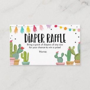 Fiesta Diaper Raffle Card Mexican Cactus Floral Begleitkarte