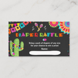 Fiesta Diaper Raffle Card Mexican Cactus Floral Begleitkarte