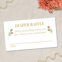 Fiesta Diaper Raffle Card, Rote Blume
