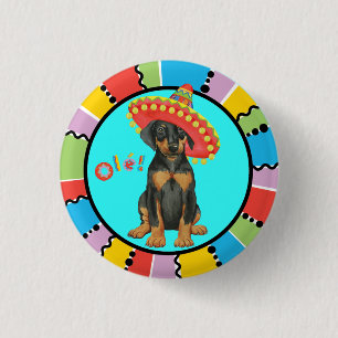 Fiesta Doberman Pinscher Button