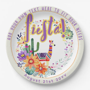 FIESTA Drama Llama Folkart Blume Custom Pappteller