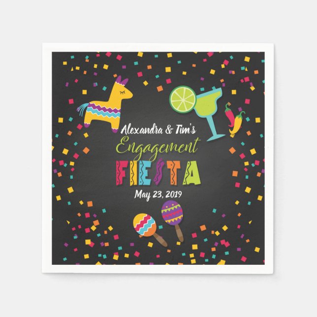 Fiesta Engagement Party Napkins Serviette (Vorderseite)