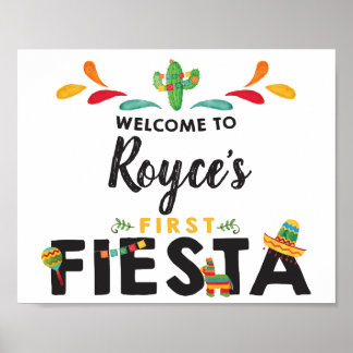 Fiesta Erstgeburtstag Begrüßungszeichen Poster