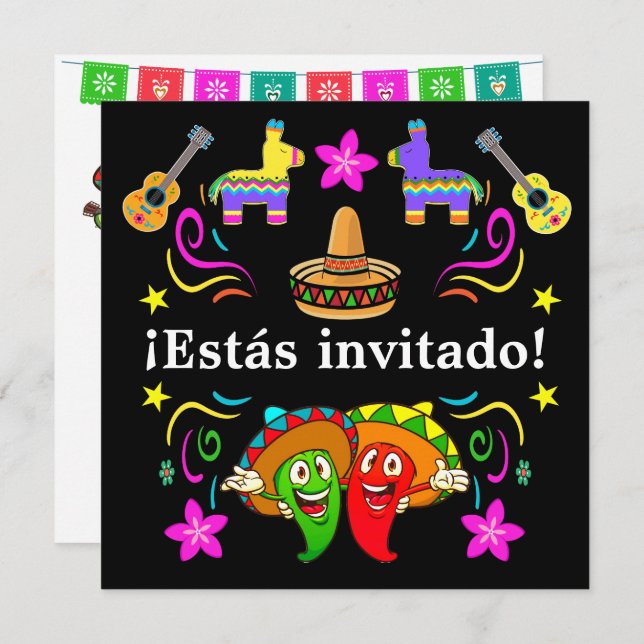 Fiesta - ¡Estás invitado! Einladung (Vorne/Hinten)