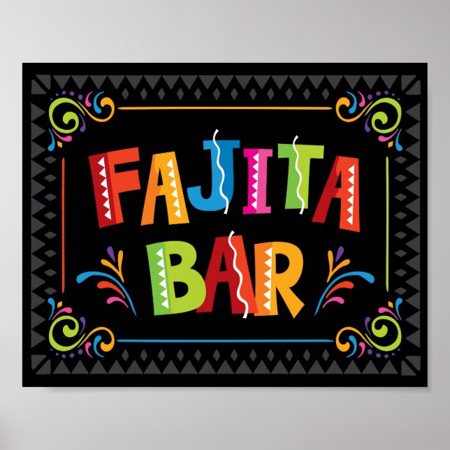 Fiesta FAJITA BAR Party Signa Print Poster (Vorne)