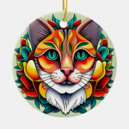Fiesta Feline: Mexikanisches Kunsthandwerk Keramik Ornament
