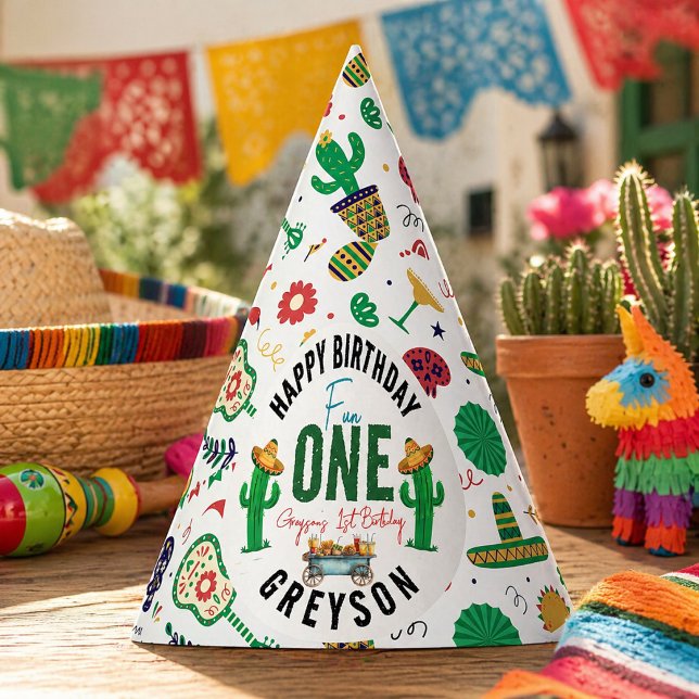 Fiesta First | 1. Geburtstag Party Partyhütchen (Fiesta First | 1st Birthday Party Hat)