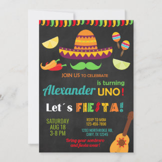 Fiesta first 1st birthday invitation, boy fiesta. einladung