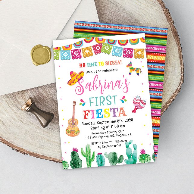 Fiesta First Birthday Invitation Girl Einladung (Von Creator hochgeladen)