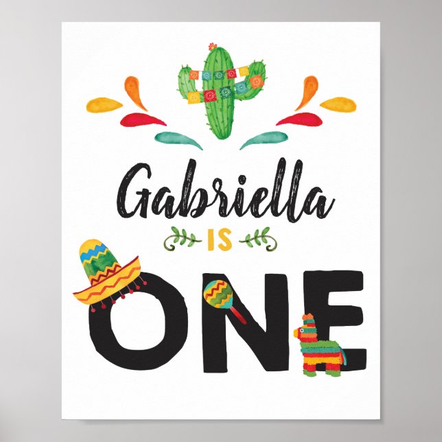 Fiesta First Birthday Sign Poster (Vorne)
