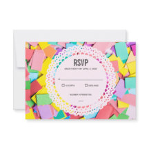 "Fiesta" - flache Confetti-Hochzeit UAWG Karte
