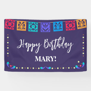 Fiesta Flags auf blau Banner