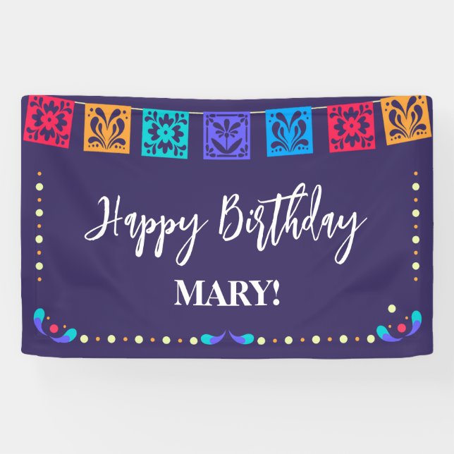 Fiesta Flags auf blau Banner (Horizontal)