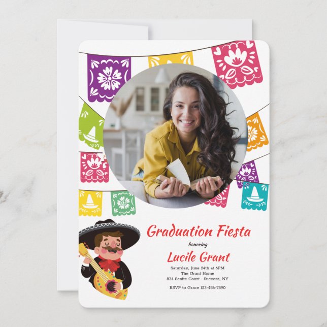 Fiesta Flags Foto Einladung (Vorderseite)