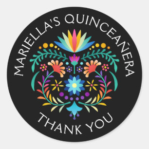 Fiesta Floral Birthday Shower Wedding Runder Aufkleber