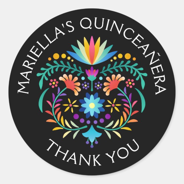 Fiesta Floral Birthday Shower Wedding Runder Aufkleber (Vorderseite)