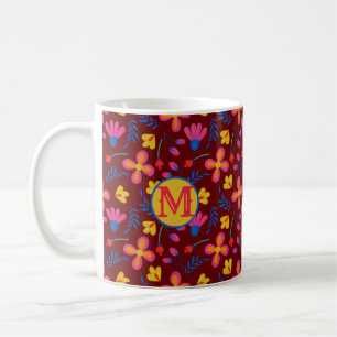 Fiesta Floral Customized Initial Kaffeetasse