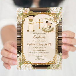 Fiesta Floral Twin Boy and Girl in Mexiko Einladung