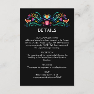 Fiesta Floral Wedding Details Begleitkarte