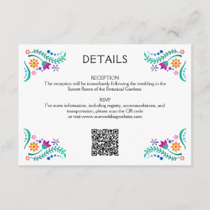 Fiesta Floral Wedding QR Details Begleitkarte