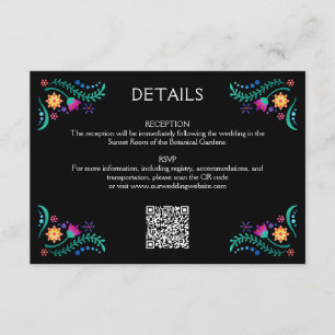 Fiesta Floral Wedding QR Details Begleitkarte