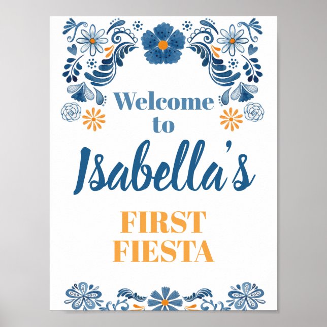 Fiesta Floral Welcome Sign Poster (Vorne)