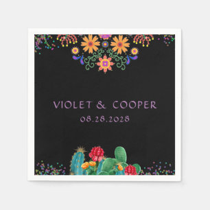 Fiesta Florals und Cactus Wedding Serviette