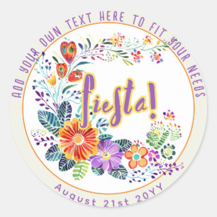 FIESTA Folkart Blumen Brauch Runder Aufkleber