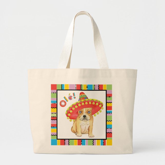 Fiesta Frenchie Jumbo Stoffbeutel (Vorne)