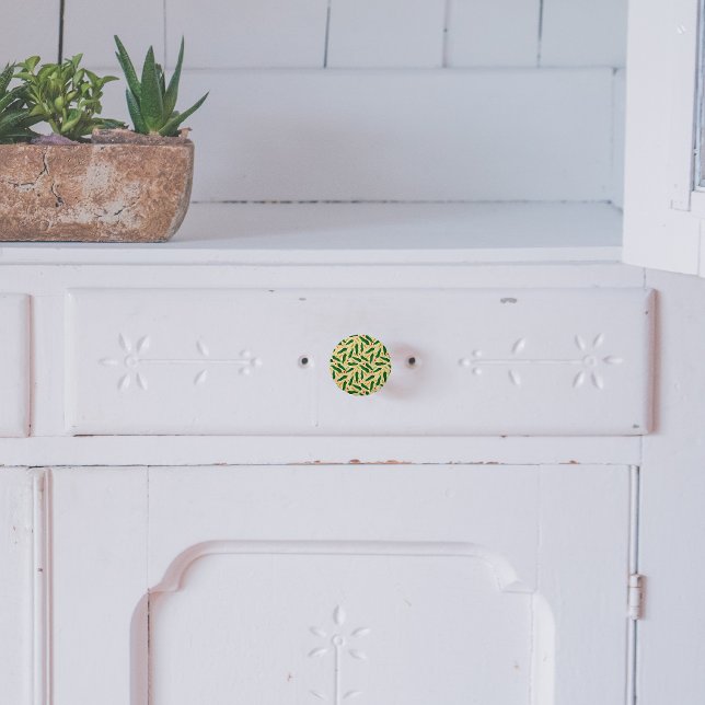 Fiesta Fun Green Chile Pattern Keramikknauf (Von Creator hochgeladen)