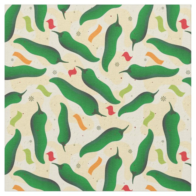 Fiesta Fun Green Chile Pattern Stoff (Nahaufnahme)