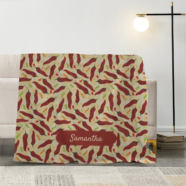 Fiesta Fun Red Chile Pattern Fleecedecke (Von Creator hochgeladen)