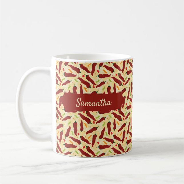 Fiesta Fun Red Chile Pattern Kaffeetasse (Links)