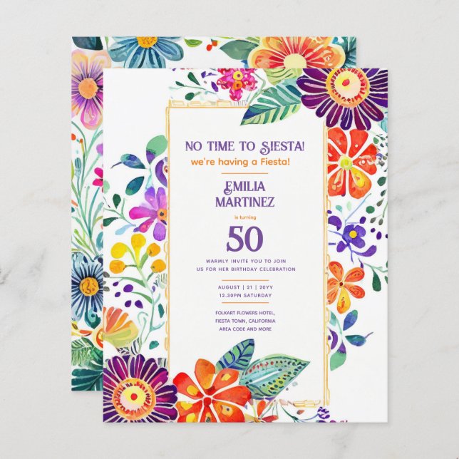 FIESTA Geburtstag Folkart Blume 21. 25. (Vorne/Hinten)