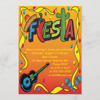 Fiesta Geburtstag oder Party Einladung