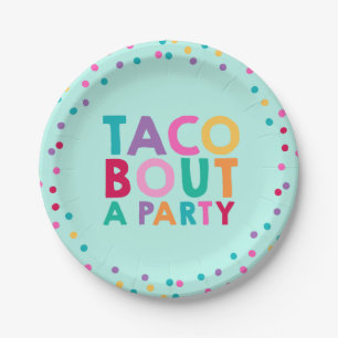 Fiesta-Geburtstags-Papierplatte 7" Taco-Kampf ein Pappteller