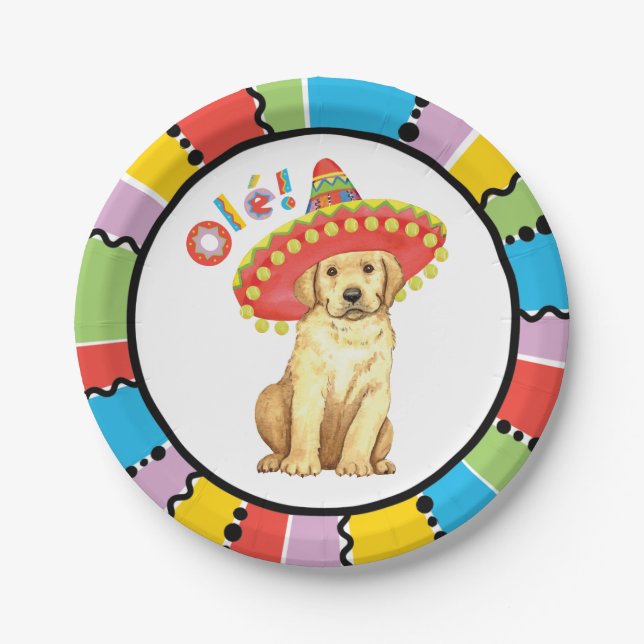 Fiesta-gelber Labrador Pappteller (Vorderseite)