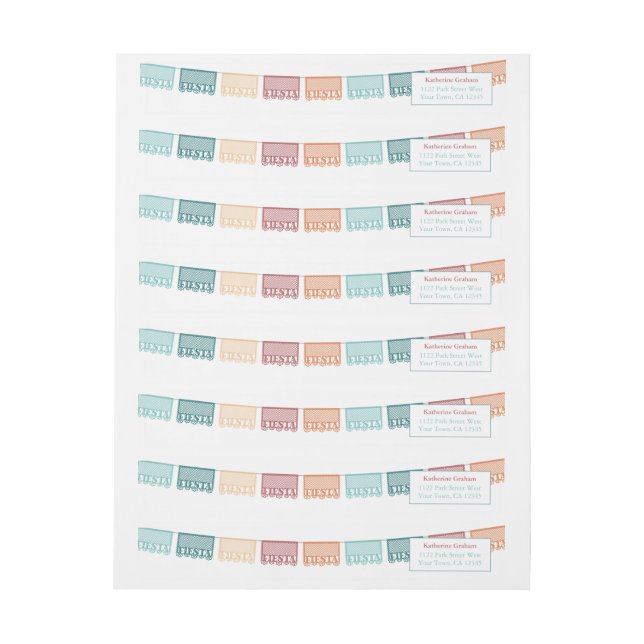 Fiesta Gender Neutral Mexican Theme Rücksendeadres (Bogen)